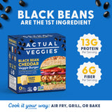 Actual Veggies Black Bean Cheddar Veggie Burger, 12 Oz