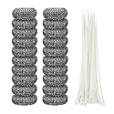 Shappy 20 Pieces Lint Traps Washing Machine Drain Hose Filter Stainless Steel Snare Laundry Mesh Washing Machine Lint Trap Catcher with 20 Pcs Pieces