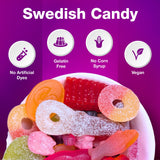 Authentic Swedish Candy Mix 1lb Sweet and Sour Swedish Vegan Gummy Candy Variety Pack, Gelatin-Free Scandinavian Treats, Dye Free Gummies from Sweden