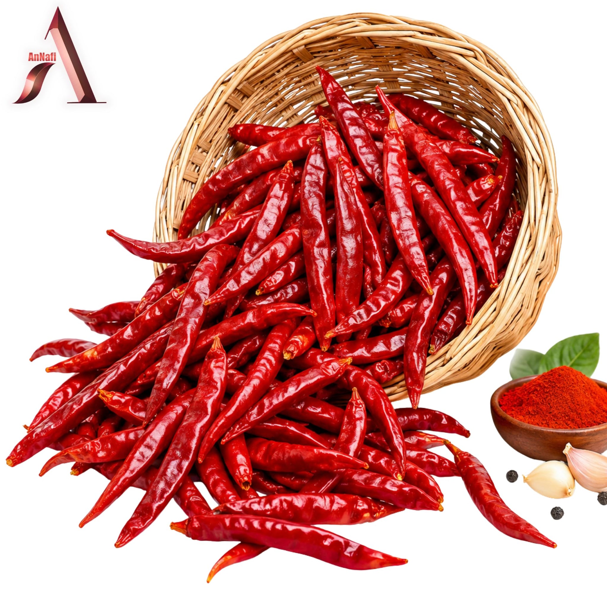 AnNafi® Red Chillies Whole Dry| Mathania Lal Mirch Sabut |Szechuan Red Dried Chilis, Whole Chilli | Thai whole dried chile | Mild Spicy Chinese Chili