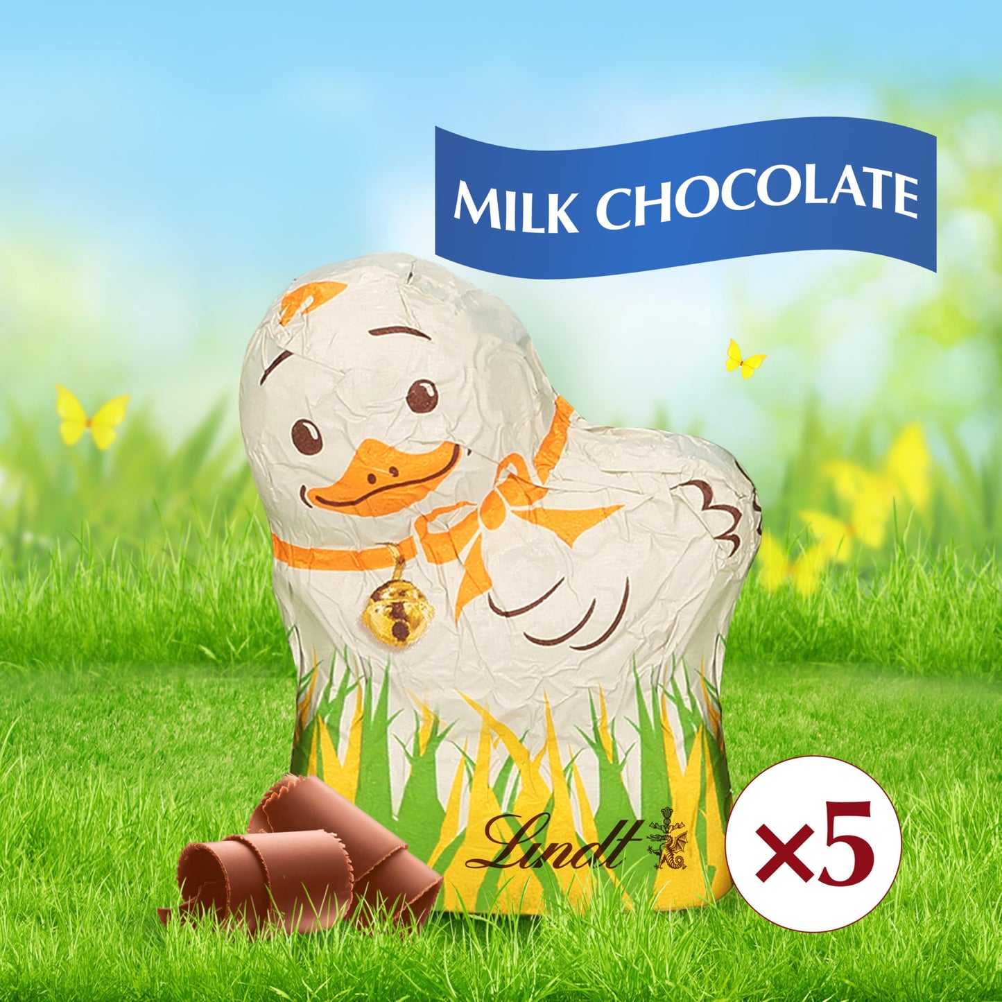 Lindt Little Chicks Milk Chocolate, Hollow Milk Chocolate Easter Candy, 1.7 oz., 5-Pack