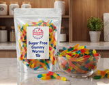 Sugar Free Gummy Worms - 1 lb of Fresh Delicious Red Yellow Blue Fruit Flavored Chewy Snack