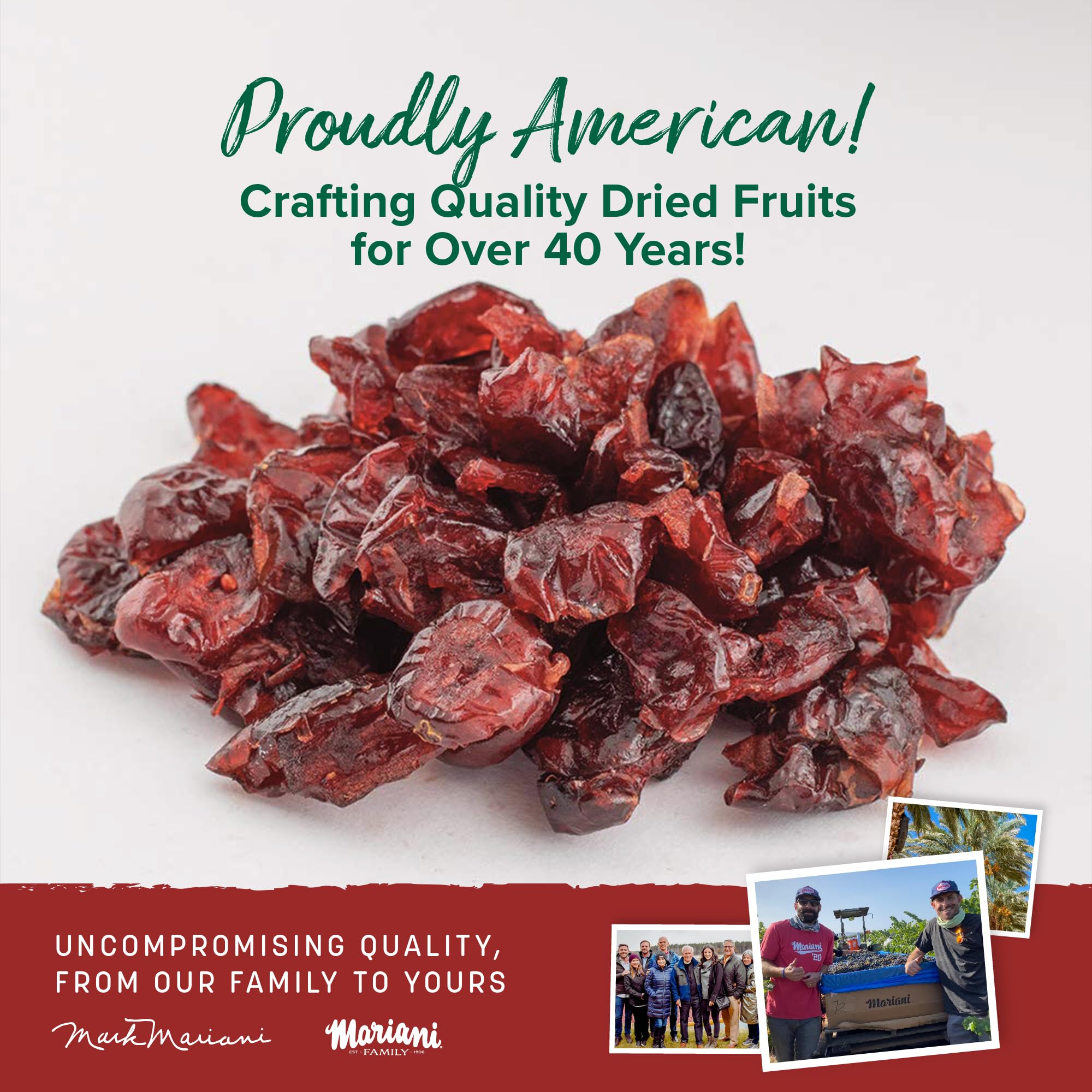 Mariani Organic Dried Cranberries, 30oz, Bulk Family Size Value Pack, Sweetened Organic Cranberries Dried Fruit, Vegan, Gluten-Free
