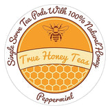 True Honey Peppermint Tea Pods - Honey Crystals Blended In Every Tea Pod - Healthy Digestion Nutriment - All Natural Organic Herbal Caffeine Free Tea