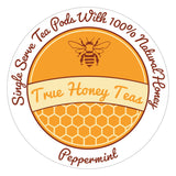 True Honey Peppermint Tea Pods - Honey Crystals Blended In Every Tea Pod - Healthy Digestion Nutriment - All Natural Organic Herbal Caffeine Free Tea