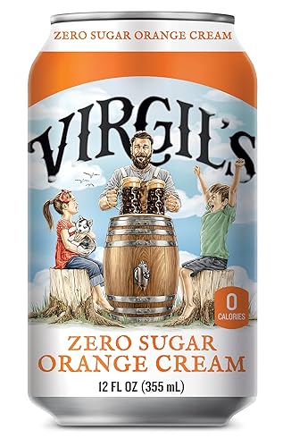 Virgil's New All-Natural Zero Sugar Orange Soda, 12-oz (24 Cans)