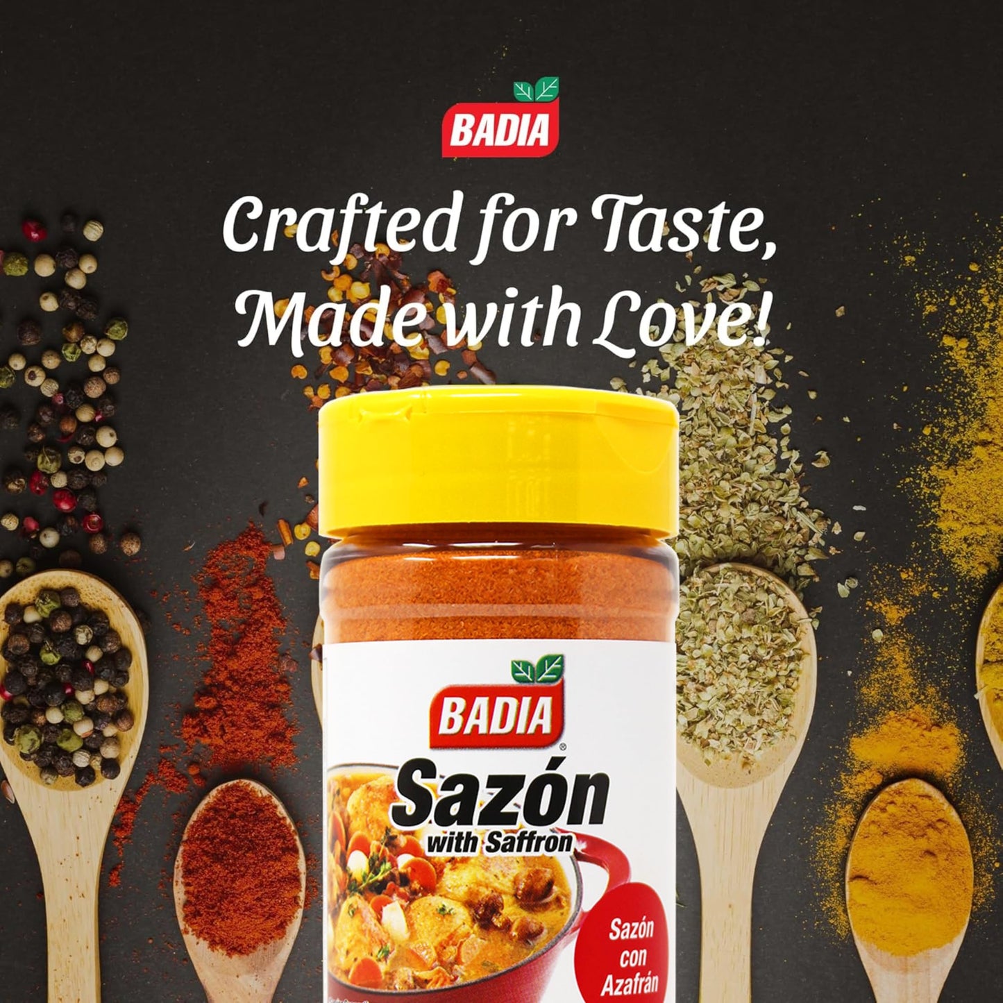 Badia Sazon with Azafran (Saffron) 7 oz - Savory, Earthy & Slightly Floral Latin Seasoning - Infused with Real Saffron
