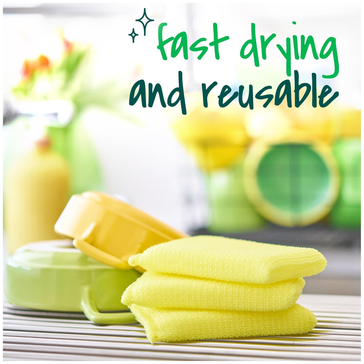 Scotch-Brite Dobie Non-Scratch All-Purpose Scrub Pads, 12 Total Pads (6 Packs of 2), Reusable Scouring Sponges for Kitchen & Bathroom, Safe on