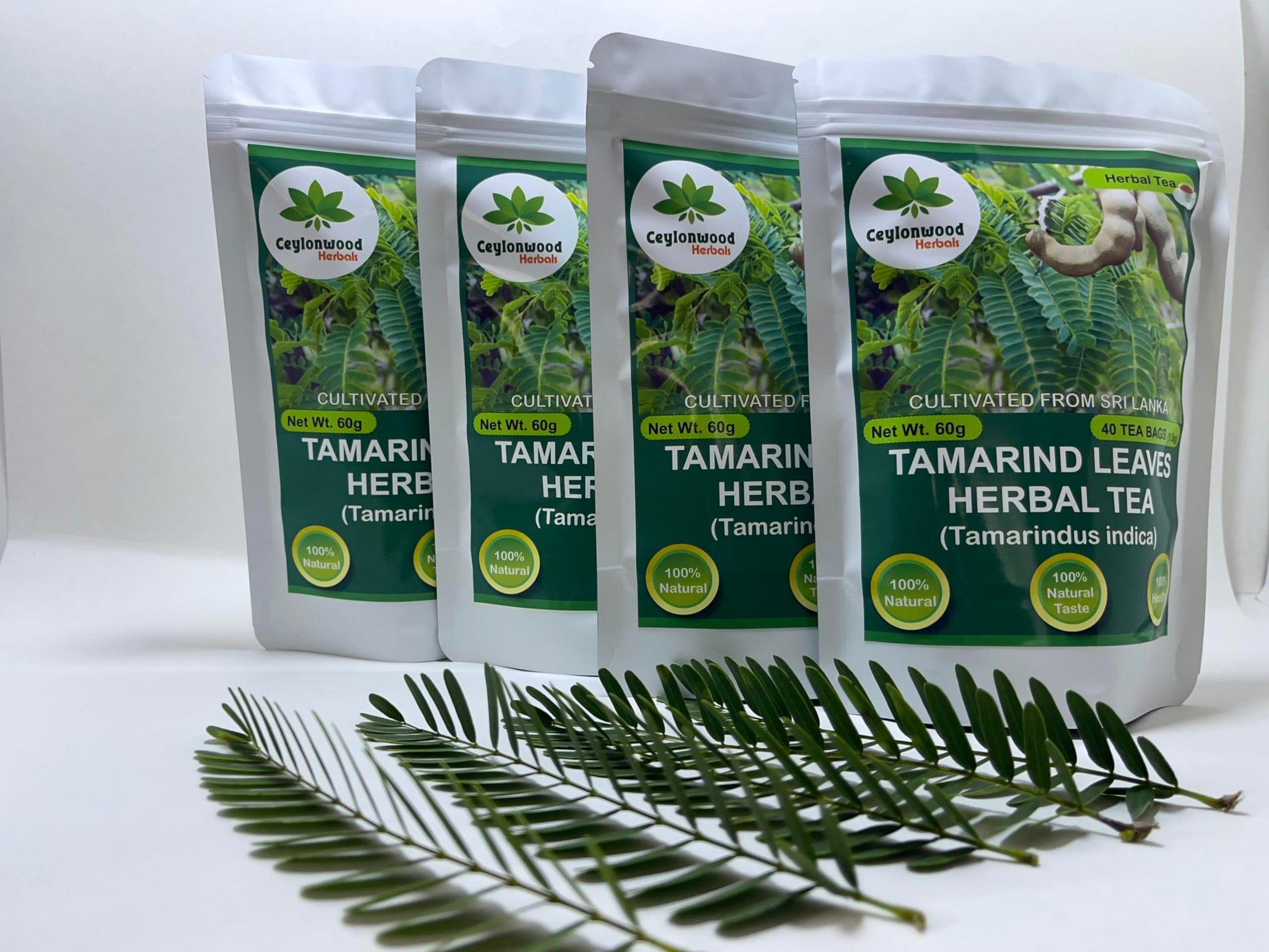 Organic Tamarind Leaves Herbal Tea (Tamarindus indica) - 40 Tea Bags (1.5g Each) - Pure & Natural, Caffeine-Free Infusion for a Refreshing Experience