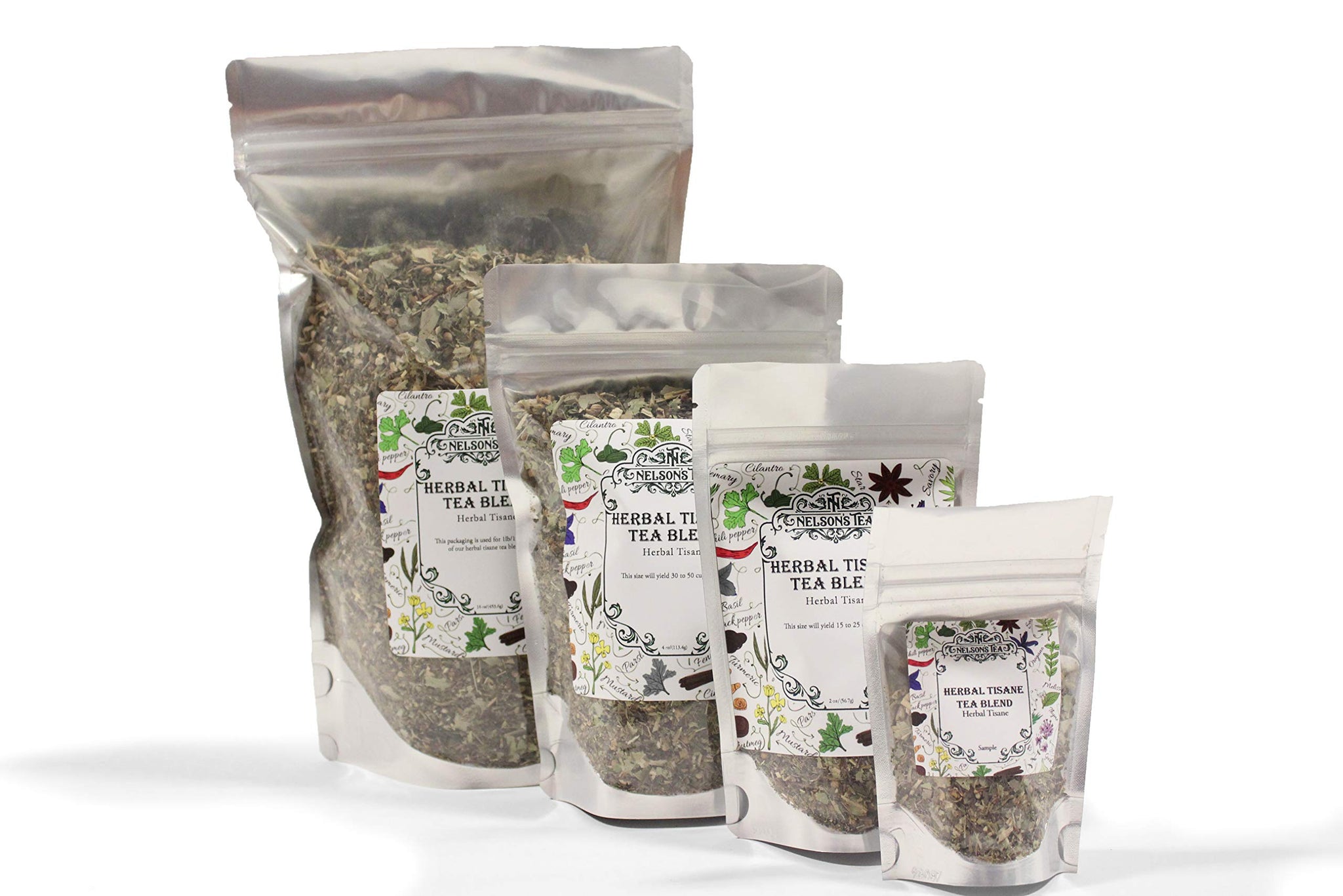 Nelson's Tea Lemon Ginger Honey - Cut & Sifted, Caffeine Free Herbal Loose Leaf Tea with Echinacea, Lemongrass, Bee Pollen, Marshmallow Root