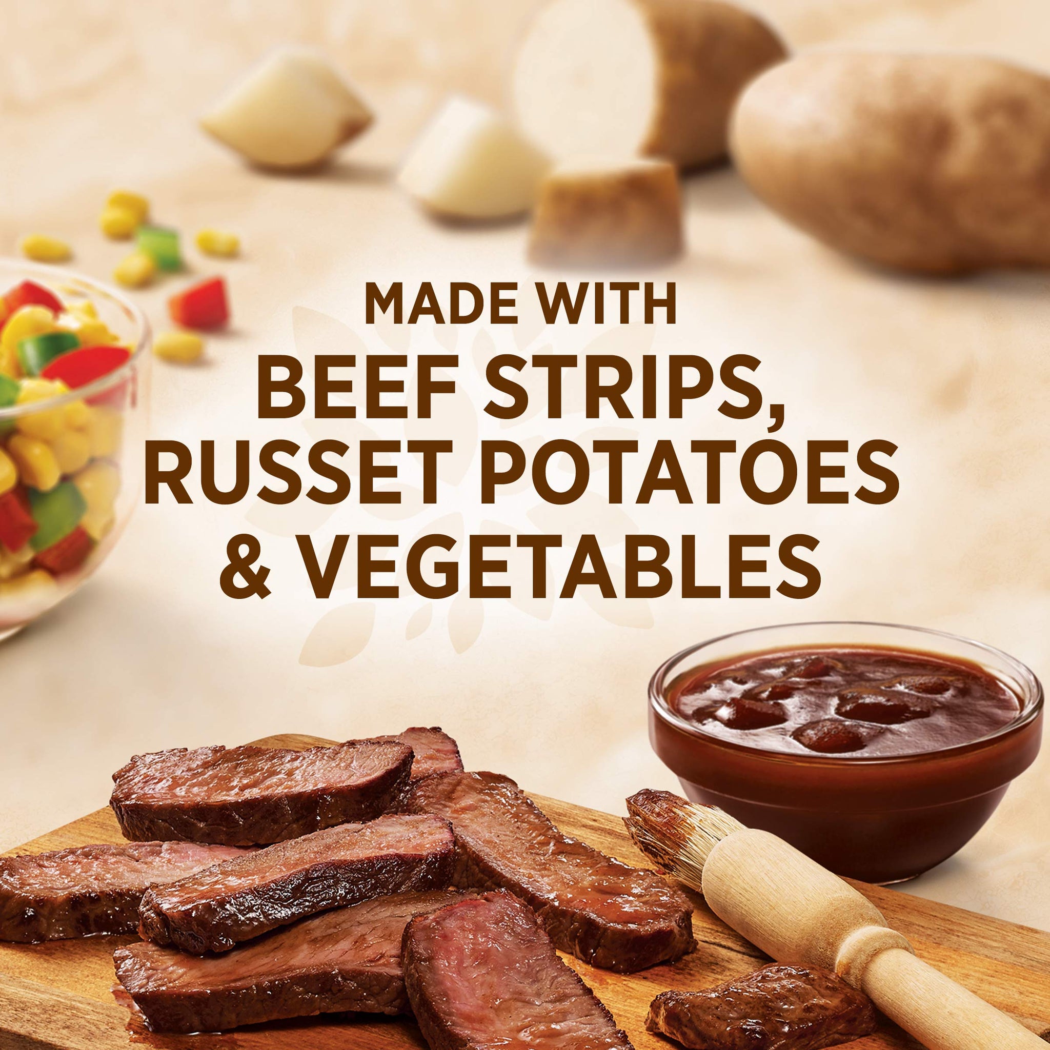 Healthy Choice Cafe Steamers Barbecue Seasoned Steak With Potatoes, Convenient Microwave Meal Made With No Preservatives, Frozen Meal, 9.5 OZ Bowl