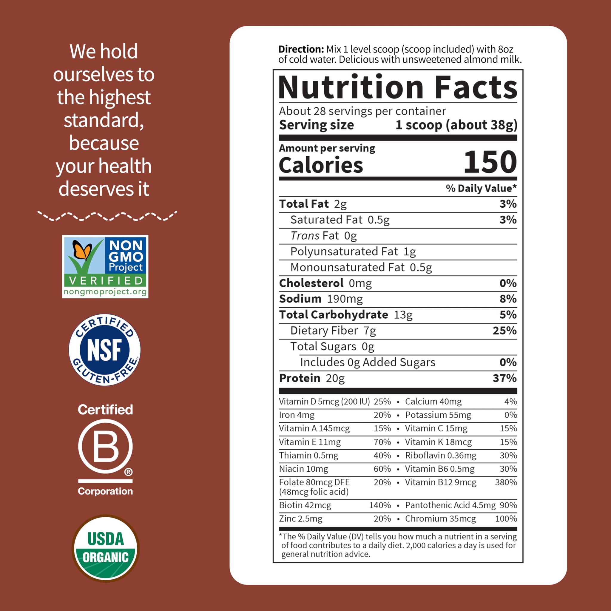Garden of Life Meal Replacement Shakes, Raw Organic, Vanilla Chai Protein Powder with Plant Based Pea Protein, Sprouts, Greens, Probiotics, Dairy Free