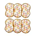 Bright Habits Sponge Set in Geo Leaf Gold, 6 Pack Super Absorbent Washable Reusable Cleaning Sponges Made from Recycled Materials, Durable Eco