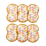 Bright Habits Sponge Set in Geo Leaf Gold, 6 Pack Super Absorbent Washable Reusable Cleaning Sponges Made from Recycled Materials, Durable Eco