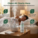 Think Crucial Humidifier Descaler - Clears White Dust - 15 Uses - Compatible with Levoit, Vicks, Crane - 8 fl oz