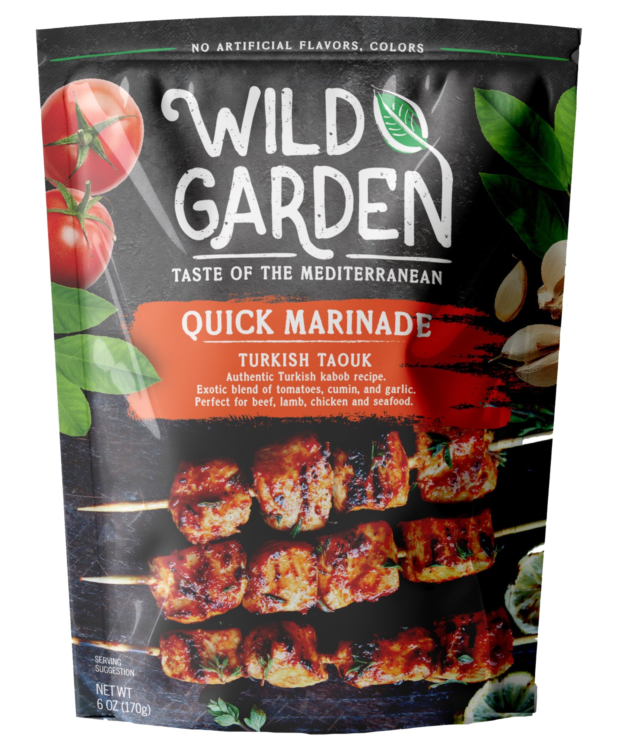 Wild Garden Ready-To-Go Gourmet Turkish Taouk Marinade, 100% All Natural, No Additives, No Preservatives, Bold, Flavorful, Perfect for Grilled