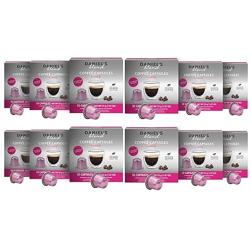 Daniels Blend Espresso Aluminum Capsules Compatible with Nespresso 120 Coffee Pods Single Server Kosher Certified Lungo