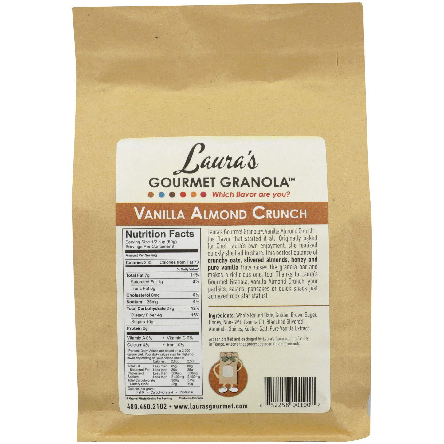 Laura's Gourmet Granola Vanilla Almond Crunch, 16-Ounce Packages (Pack of 4)