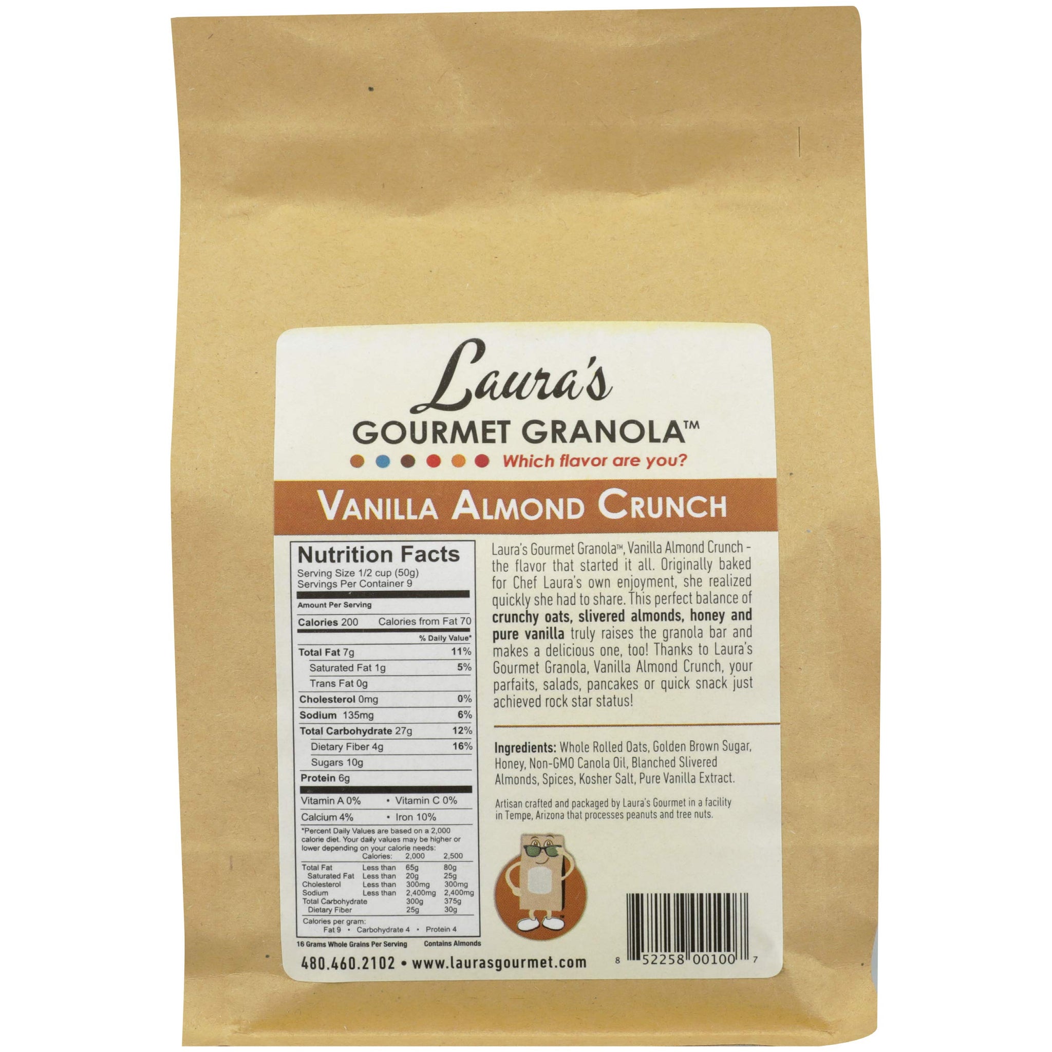 Laura's Gourmet Granola Vanilla Almond Crunch, 16-Ounce Packages (Pack of 4)