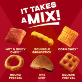 Chex Mix Hot and Spicy Snack Mix, Savory Snack Bag, Family Size, 13.5 oz