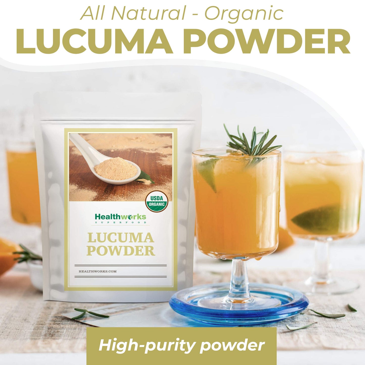Healthworks Superfoods Lucuma Powder Organic - 16 Oz / 1 Lb - Raw, All-Natural & Certified Organic - Keto, Vegan & Non-GMO - Peruvian Origin