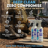 Laundry Stain Remover Spray, 32oz. Enzyme 'Free & Clear' Stain Treater Spray & Spot Remover Prewash Detergent for Clothes, Carpet & Gear. ProvenSafe™