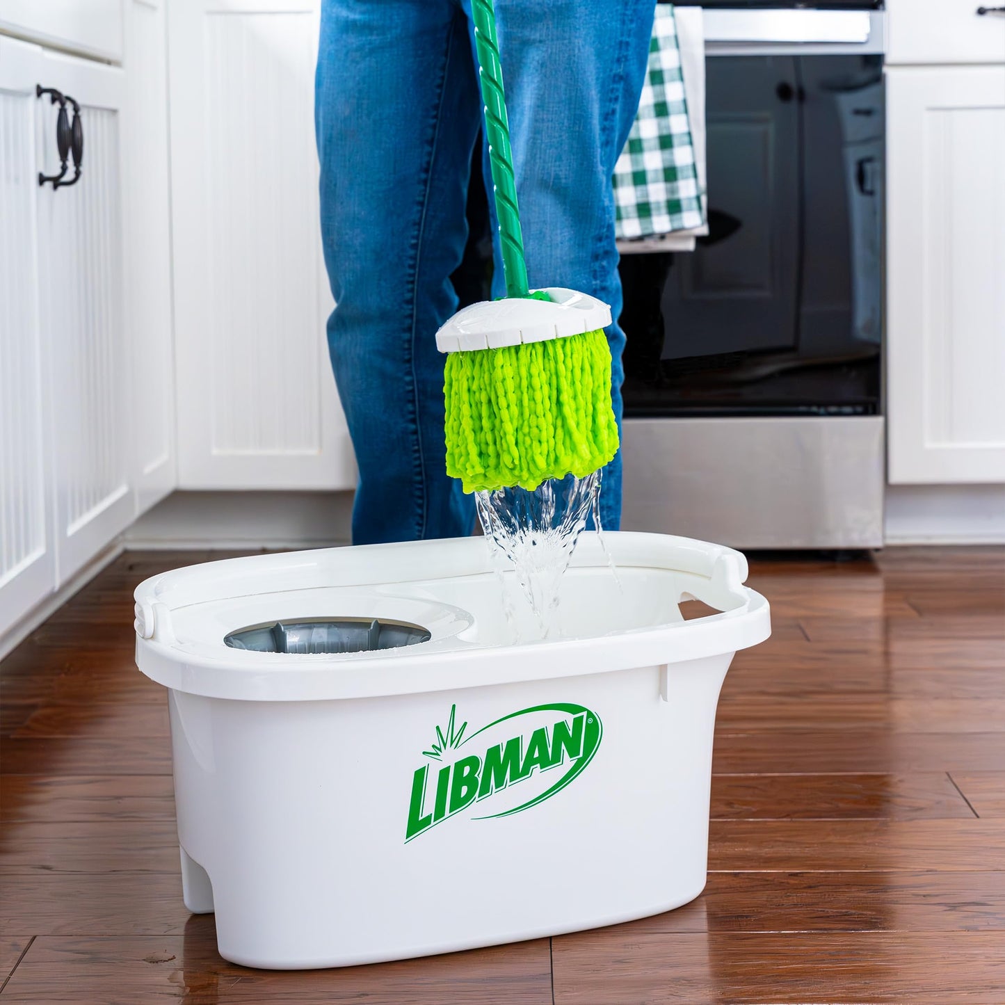Libman Lightning Spin Mop System Plus 3 Refill Head | Mop and Bucket with Wringer Set | Floor Mop | Spin Mop | Libman Mop | Mops for Floor Cleaning |