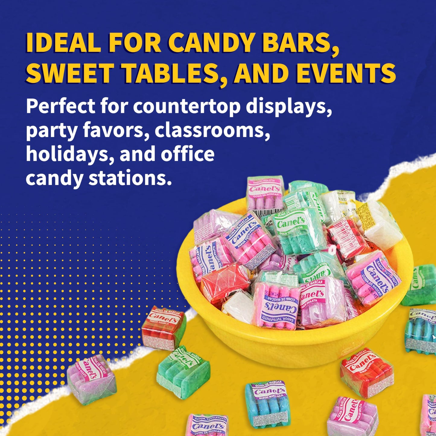 Canel’s Assorted Chewing Gum, 4 Piece Packs in Original Flavors, for Parties and Candy Bars, 60 Count (Pack of 1)