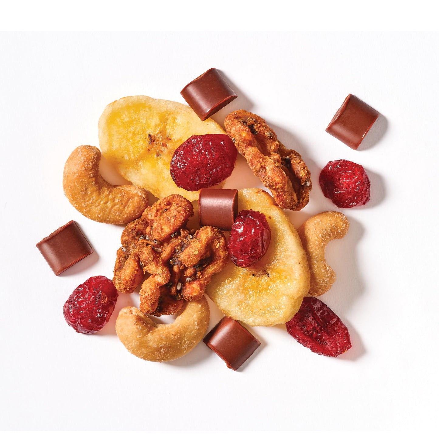 Elan Organic Oh Mega Mix, 4.8 oz, Vegan Dark Chocolate, Dried Fruits (Cranberries & Banana Chips), Nuts (Chia Walnuts & Roasted Cashews), Non-GMO