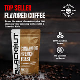 Blackout Coffee Cinnamon French Toast Flavored Ground Coffee - Medium Roast, Smooth Taste, Guilt-Free Indulgence - Freshly Roasted 12oz Pouch