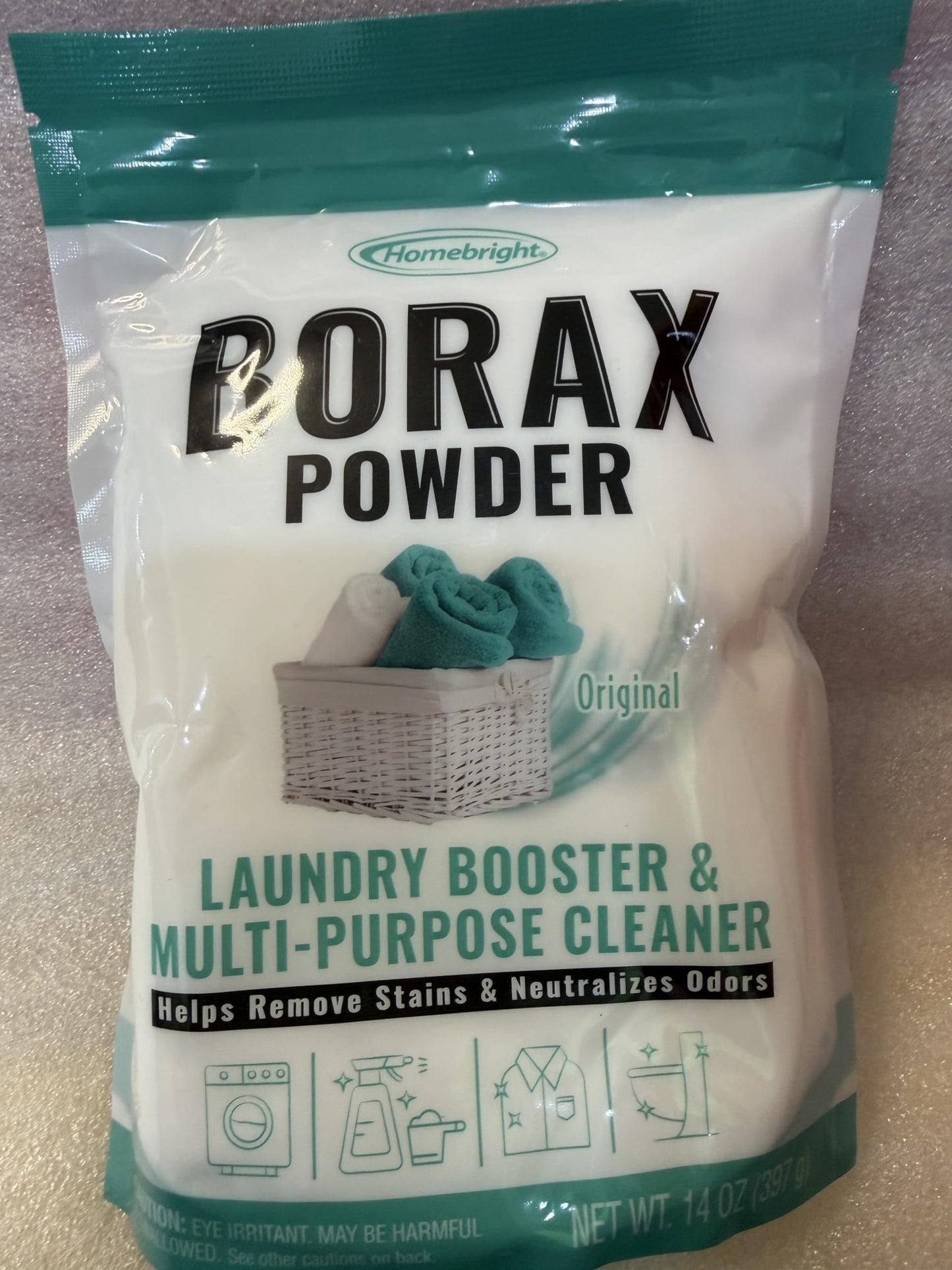 HOMEBRIGHT Borax Powder Multi-Purpose Household Cleaner, Laundry Booster and Stain Remover