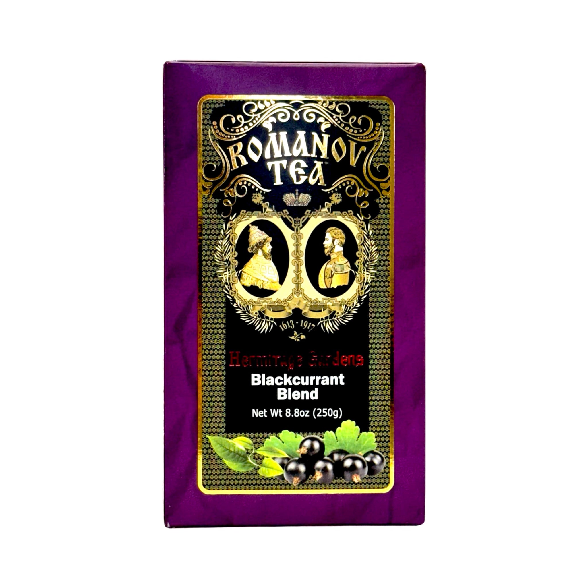 HERMITAGE GARDENS - 100% Pure Ceylon black leaf tea with blackcurrant and lemon flavors. (3 pack)