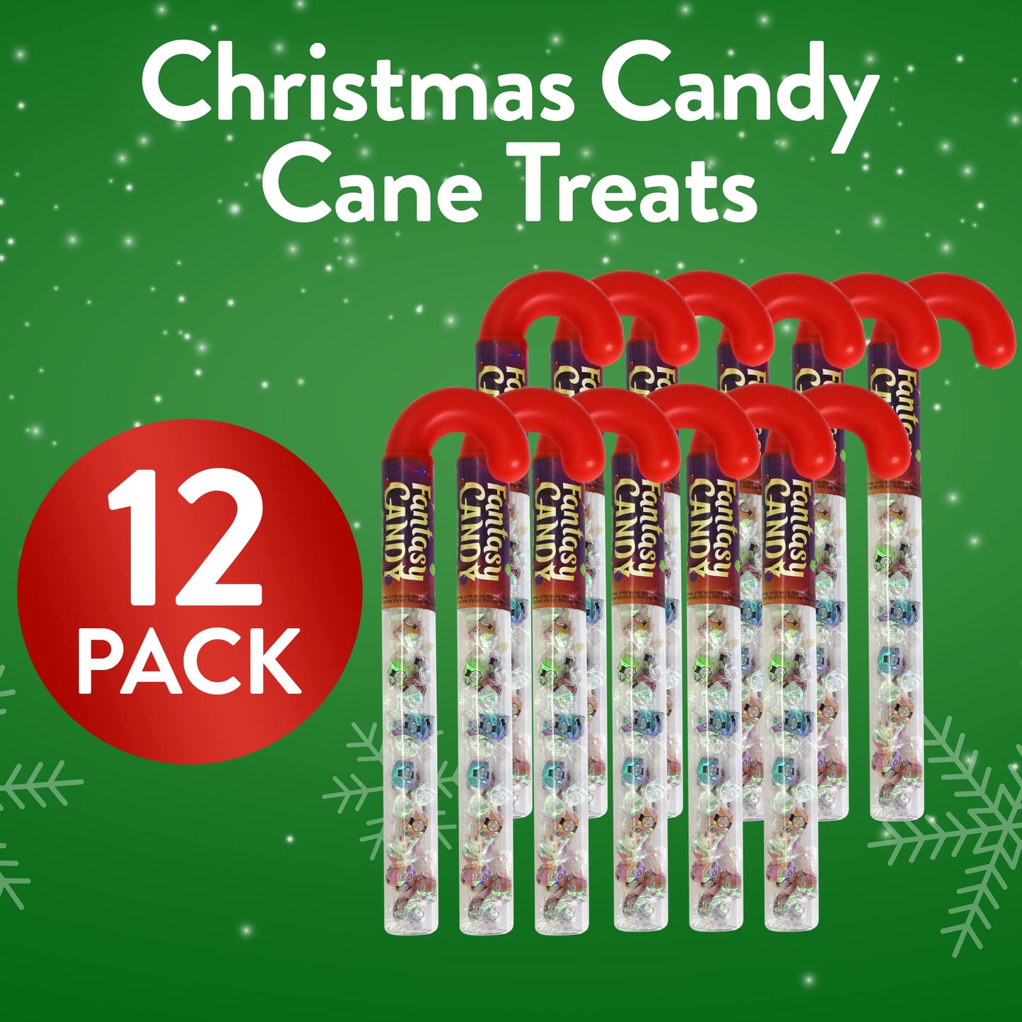 Christmas Candy Cane Filled with Candies, 12 Pack Large Candy Cane Filled With Assorted Mini Candies, Great for Christmas Goody Bag Filler, Stocking