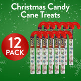 Christmas Candy Cane Filled with Candies, 12 Pack Large Candy Cane Filled With Assorted Mini Candies, Great for Christmas Goody Bag Filler, Stocking