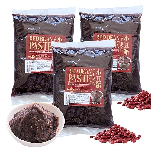 Fusion Select 3 Packs Red Bean Paste - Fine Sweetened Adzuki Bean Paste for Desserts, Buns, Pastry Filling, Mochi - For Chinese, Japanese & Korean