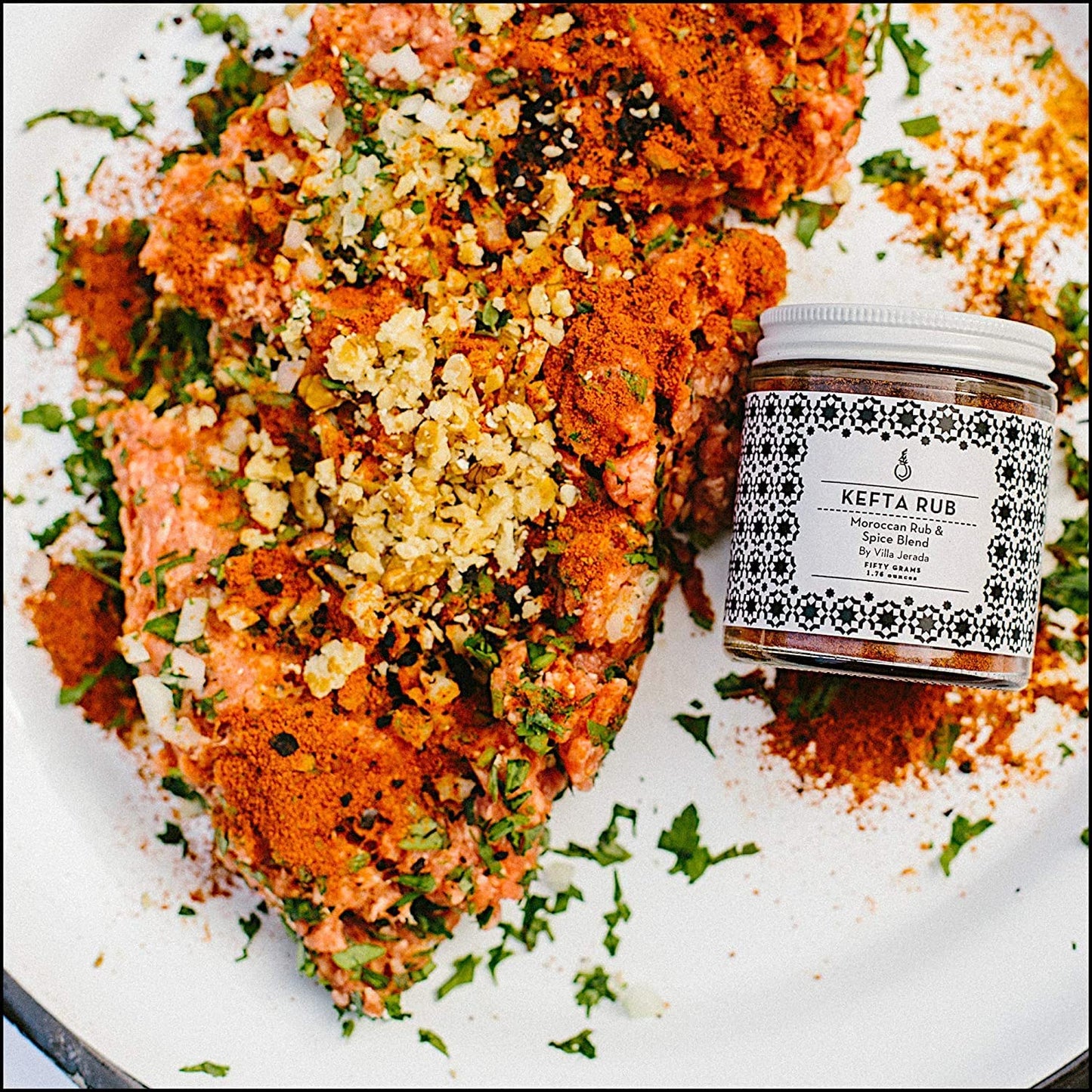 Villa Jerada, Moroccan Kefta Rub & Spice Seasoning Mix Blend, Use on Eggs, Shakshuka, Kofta, Braises & Grills, 1.76 oz (Pack of 1) (KEFTA RUB - 1 JAR