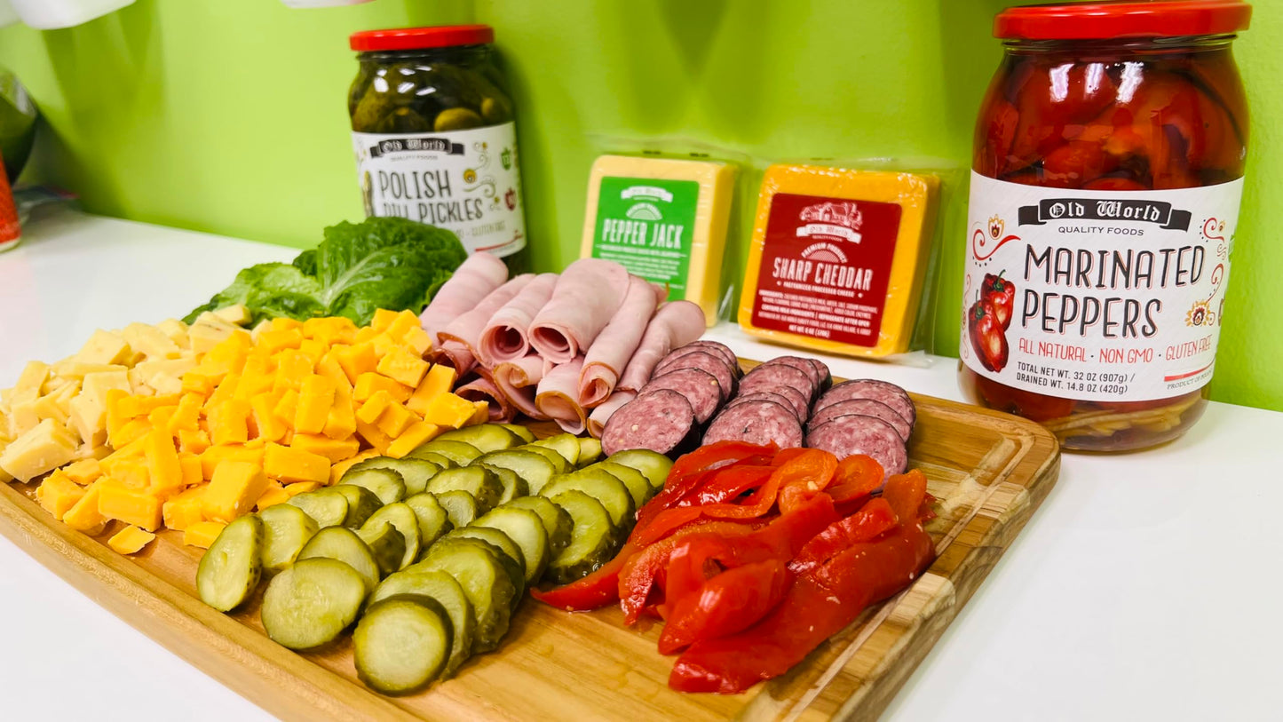 European Salad Set - Four 32 Oz Jars of Pickled Vegetables includes German Salad, Greek Salad, Beet & Leek Salad, and Marinated Peppers
