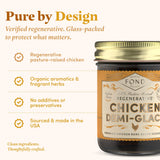FOND Regenerative Chicken Demi Glace - Pasture-Raised Chicken Bone Broth Reduction - French Demi Glace Concentrate for Pan Sauce & Gravy