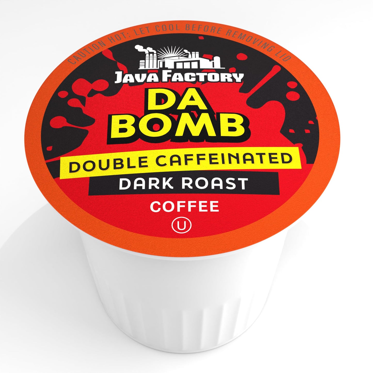 Java Factory Extra Caffeine Strong Coffee Pods, Extra Bold, Caffeinated Dark Roast, 12 Count