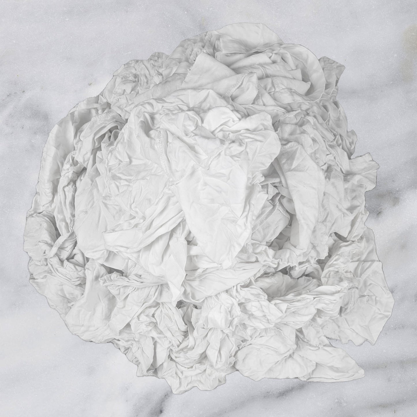SupremePlus Recycled White T-Shirt Cleaning Rags (25 lbs. Box) - Shop Rags Bulk for Oil, Stain, Grease, Paint, and Auto Cleaning, Multipurpose White