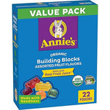 Annie's Organic Building Blocks Fruit Flavored Snacks, Assorted Fruit Flavors, Gluten Free, 22 Pouches, 15.4 oz.
