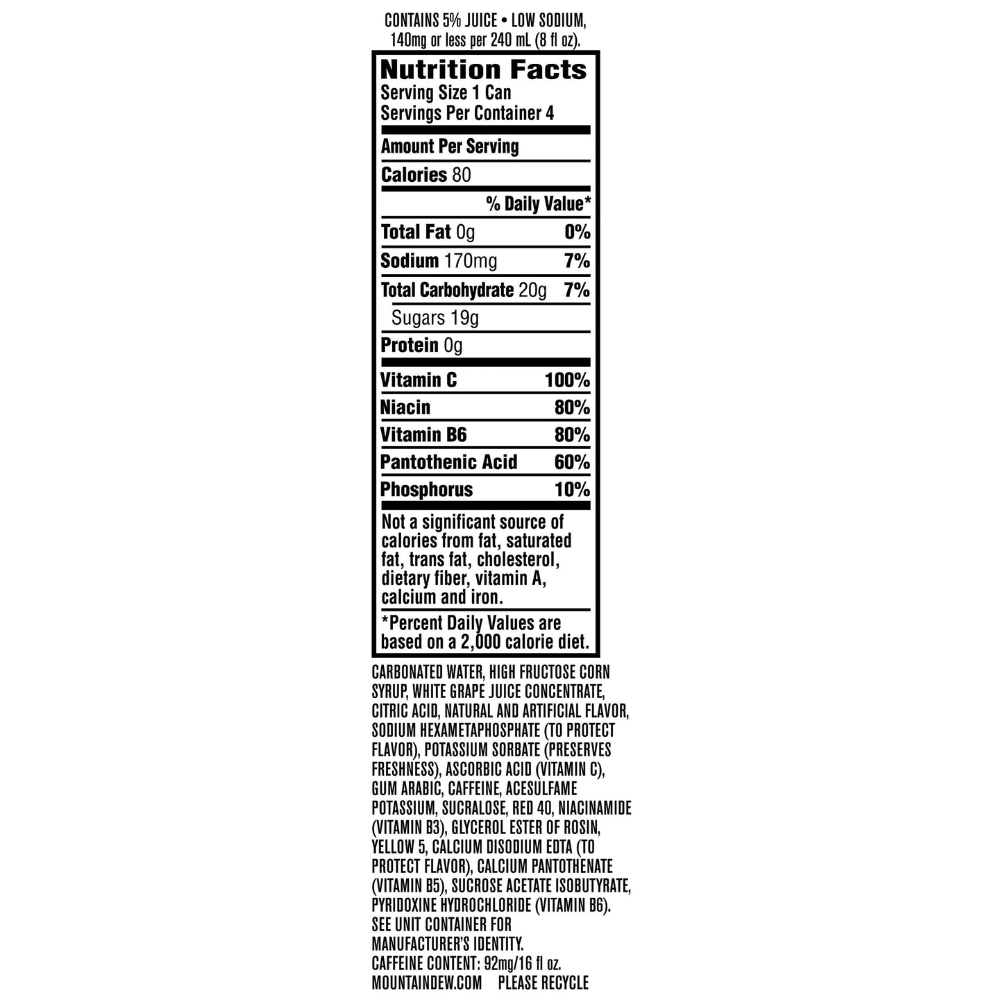 Mountain Dew Kickstart Sparkling Juice Beverage, Fruit Punch, 16 Ounce (Pack of 4)
