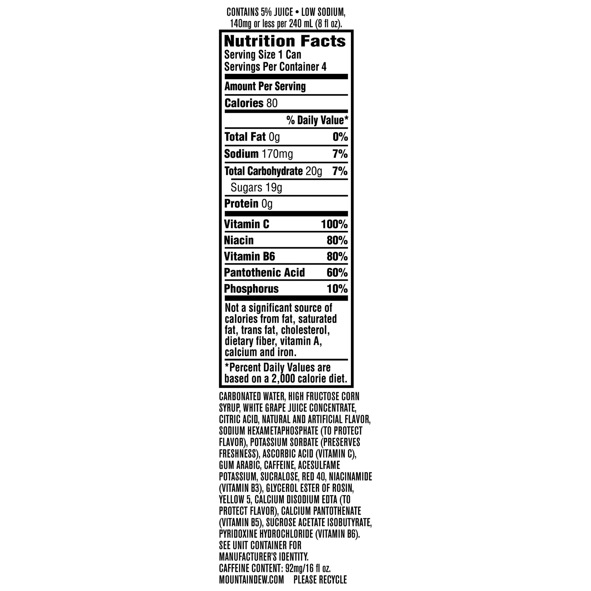 Mountain Dew Kickstart Sparkling Juice Beverage, Fruit Punch, 16 Ounce (Pack of 4)