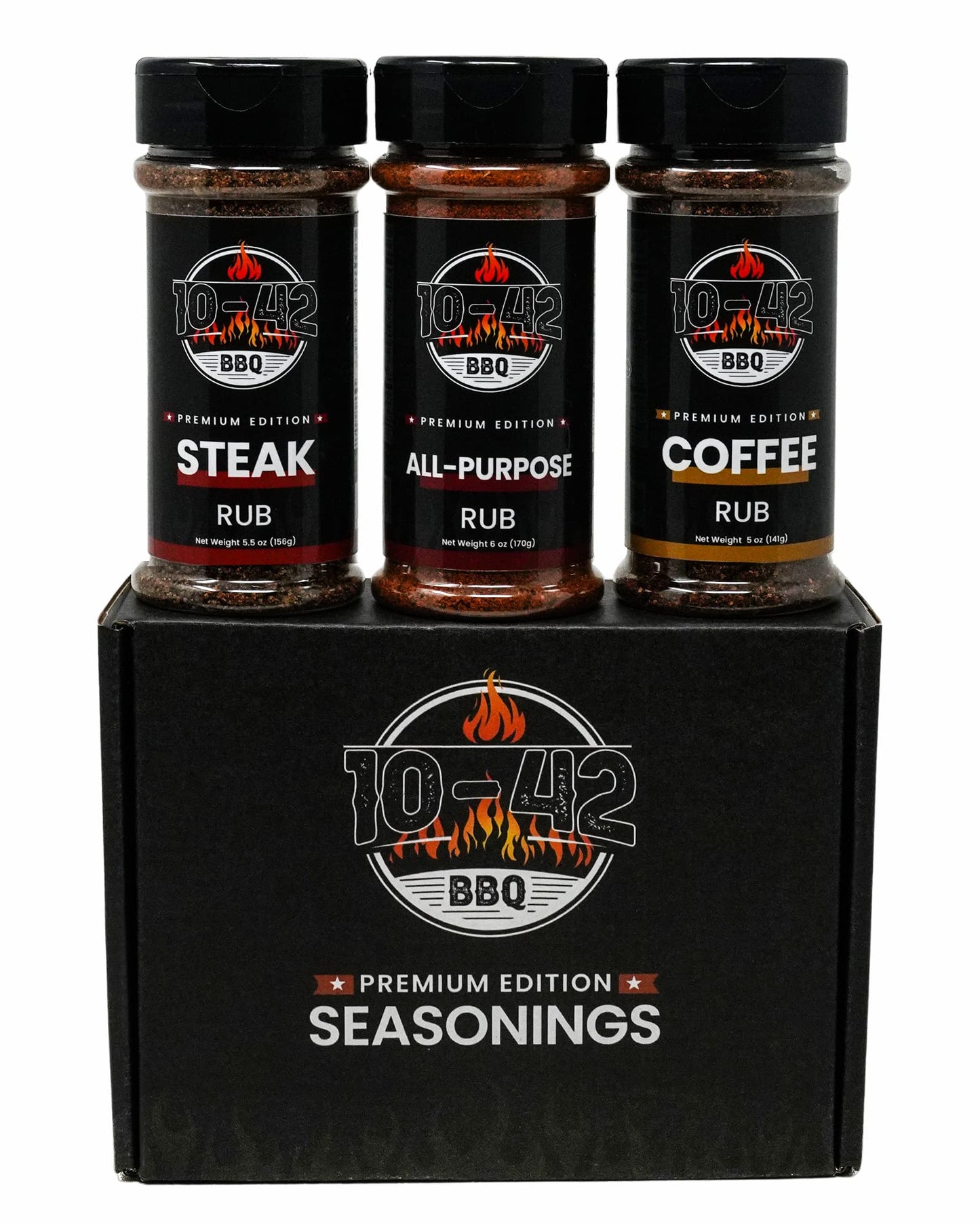 10-42 Steak Seasoning Gift Set - 3 Premium Flavors : All Purpose, Steak, Coffee Rub | Gourmet Meat Seasoning Dry Rub | Barbecue Spices and Seasonings