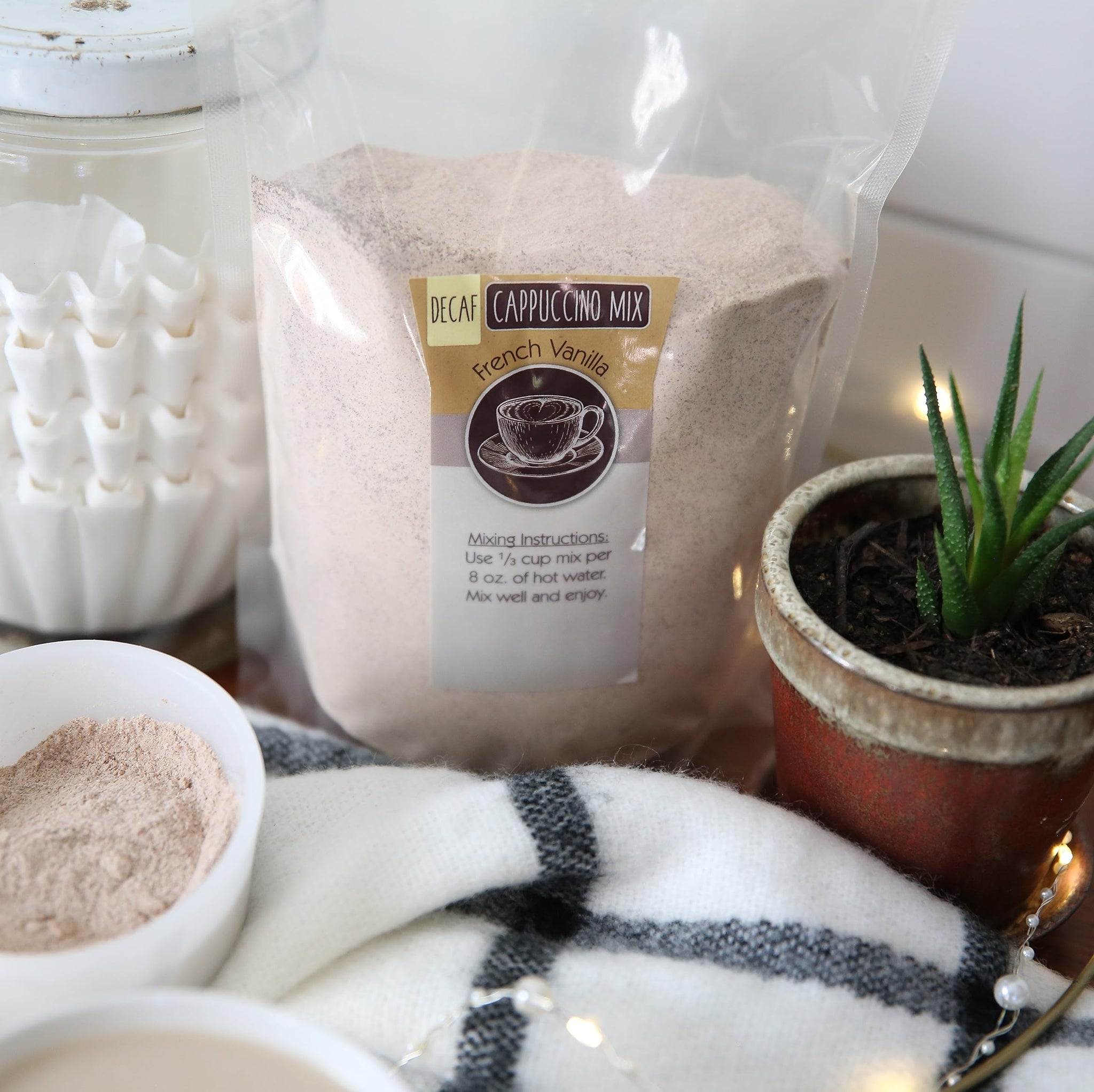 Kauffman Orchards Decaf French Vanilla Instant Cappuccino Hot Drink Mix, 5 Pound Bag