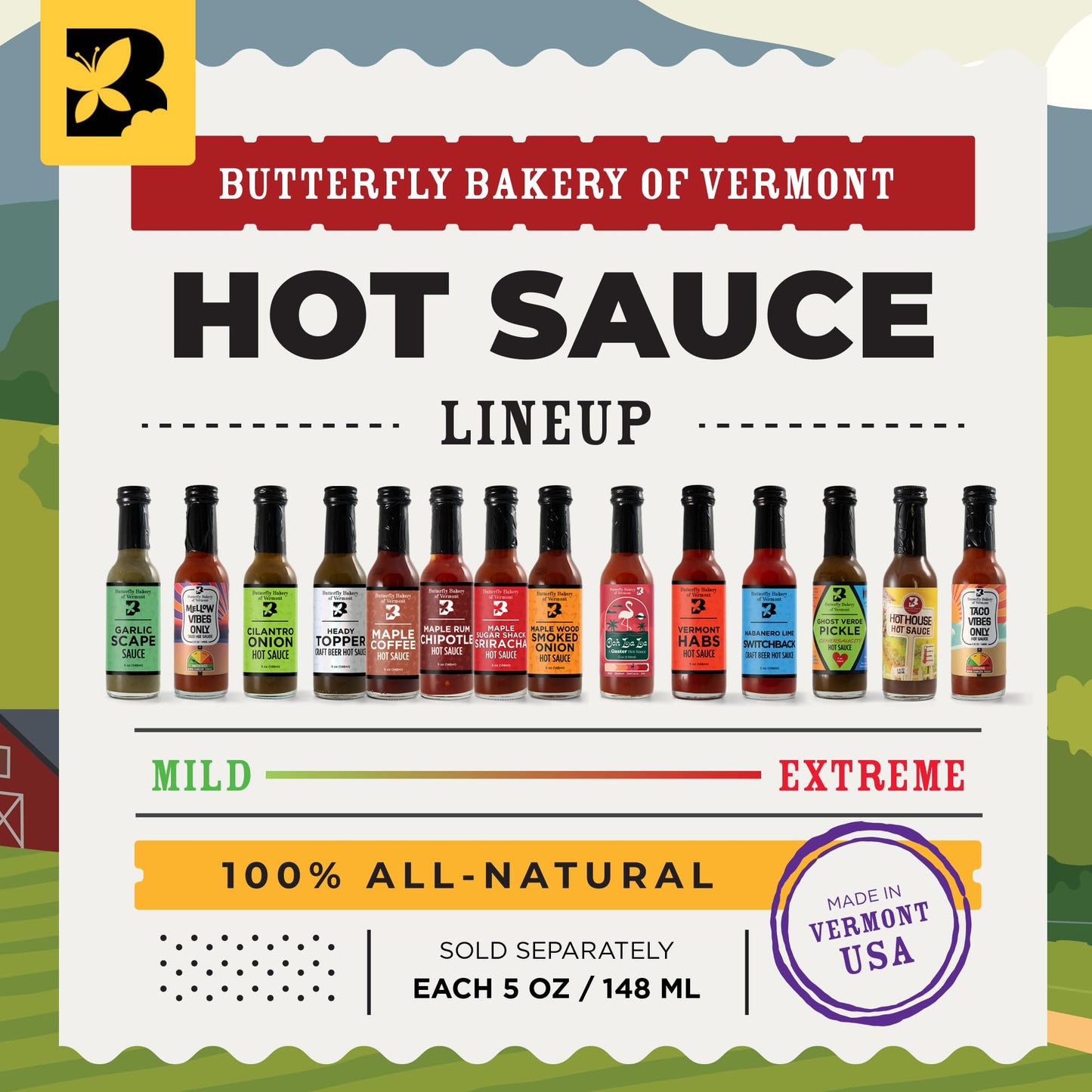 Butterfly Bakery of Vermont Hot House Hot Sauce, 5 fl oz