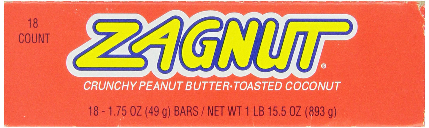 ZAGNUT Peanut Butter Coconut Candy Bar, 1.75 Ounce (Pack of 18)