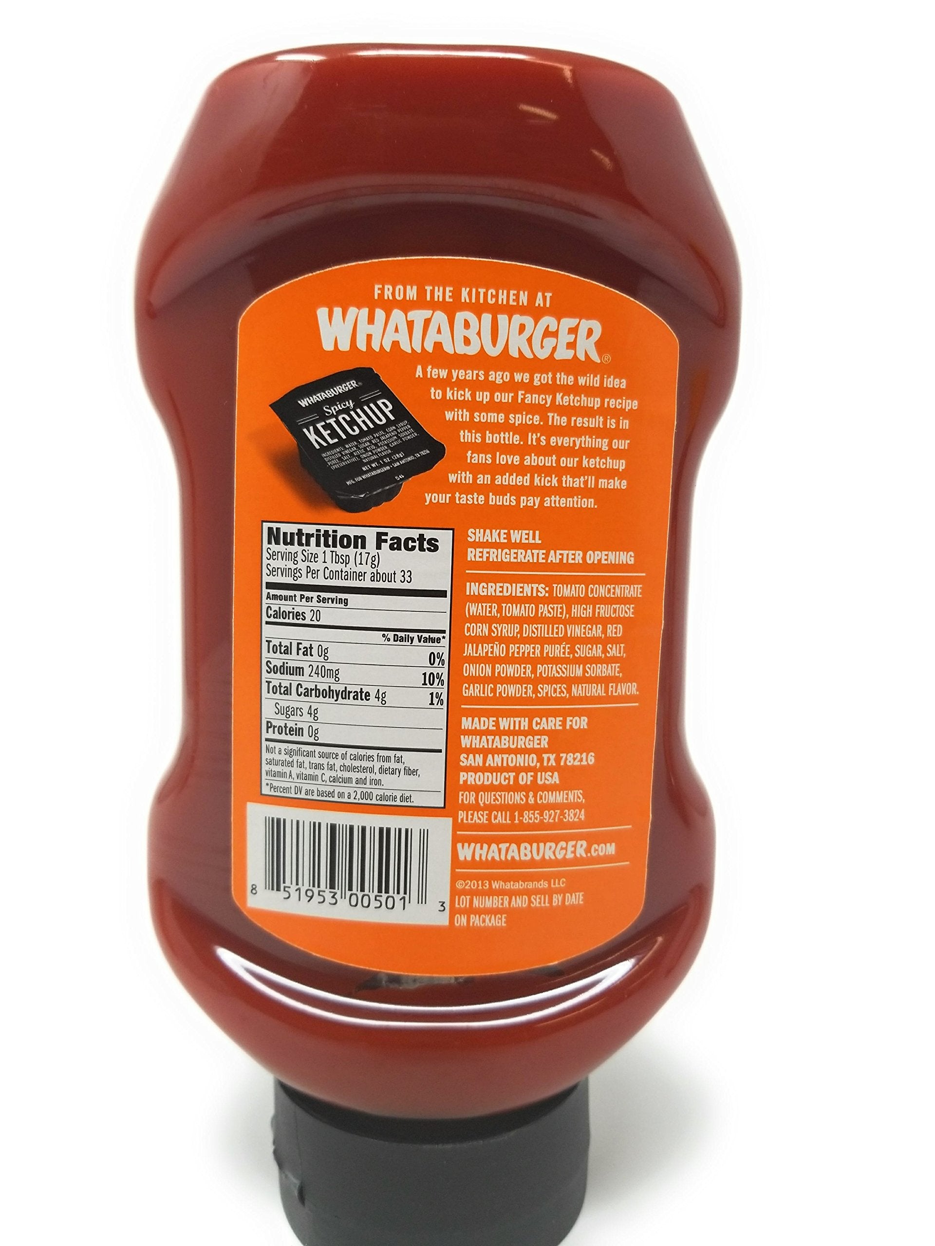 WHATABURGER Sauce Bundle ( 20 oz Spicy Ketchup Bottle , 16.5 Oz Buffalo Sauce, 19 oz Honey BBQ) Signature Whataburger Sauces