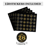 26 Years Old Round Candy Sticker - 26th Birthday Party Decor-Black Gold - Round Candy Sticker Party Favors - Labels Fit Chocolate Candy.5 Sheet of 150