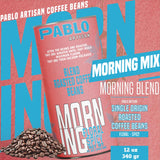 Pablo Artisan Morning Blend Coffee Beans - Medium Roast Whole Bean Coffee, 100% Arabica Espresso Blend, Smooth & Balanced Flavor with Floral & Spicy